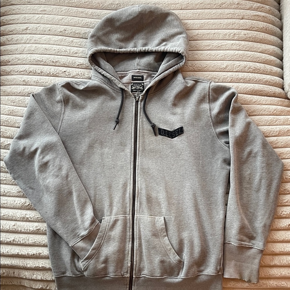 Diesel Men's Gray Zip-Up Sweater
